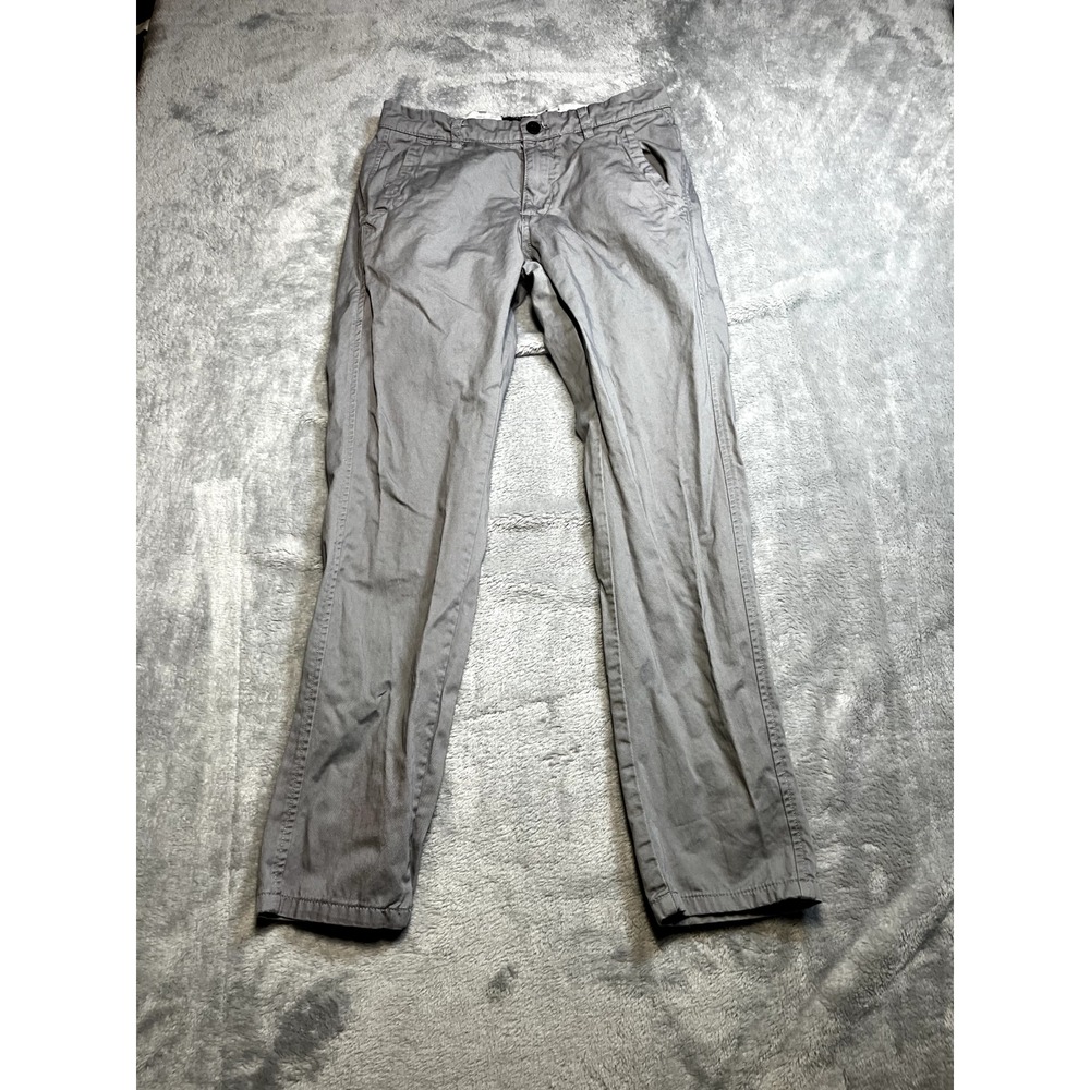 Matchstick Argus Mens Gray Chino Pants w Slim Fit Straight Leg Small 29x29